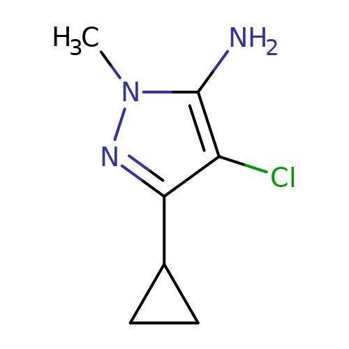 4 Chloro 3 Cyclopropyl 1 Methyl 1H Pyrazol 5 Amine 3D FHC33176