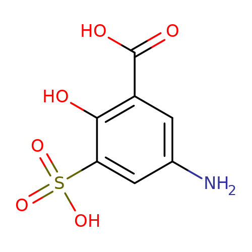 5 Amino 2 Hydroxy 3 Sulfobenzoic Acid 3D GAA20187 CymitQuimica