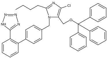 5-[4′-[[2-Butyl-4-chloro-5-[(triphenylmethoxy)methyl]-1H-imidazol-1-yl]methyl][1,1′-biphenyl]-2-yl]-2H-tetrazole