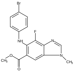 Methyl 5-[(4-bromophenyl)amino]-4-fluoro-1-methyl-1H-benzimidazole-6-carboxylate