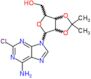 2-chloro-9-[2,3-O-(1-methylethylidene)pentofuranosyl]-9H-purin-6-amine