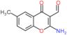 2-amino-6-methyl-4-oxo-4H-chromene-3-carbaldehyde