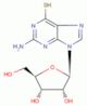2-amino-6-mercaptopurin-9-ylriboside