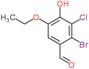 2-bromo-3-chloro-5-ethoxy-4-hydroxybenzaldehyde