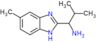 2-methyl-1-(5-methyl-1H-benzimidazol-2-yl)propan-1-amine