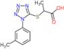 2-{[1-(3-methylphenyl)-1H-tetrazol-5-yl]sulfanyl}propanoic acid