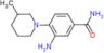 3-amino-4-(3-methyl-1-piperidyl)benzamide