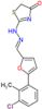 2-[(2E)-2-{[5-(3-chloro-2-methylphenyl)furan-2-yl]methylidene}hydrazino]-1,3-thiazol-4(5H)-one