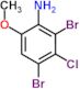 2,4-dibromo-3-chloro-6-methoxy-aniline