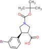 (3R,4S)-4-(3-bromophenyl)-1-tert-butoxycarbonyl-pyrrolidine-3-carboxylic acid