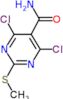 4,6-dichloro-2-methylsulfanyl-pyrimidine-5-carboxamide