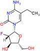 4-amino-1-(2-deoxy-2-fluoro-beta-D-arabinofuranosyl)-5-ethylpyrimidin-2(1H)-one