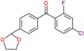 (4-chloro-2-fluoro-phenyl)-[4-(1,3-dioxolan-2-yl)phenyl]methanone