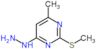 4-hydrazinyl-6-methyl-2-(methylsulfanyl)pyrimidine