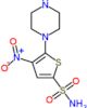 4-Nitro-5-(1-piperazinyl)-2-thiophenesulfonamide