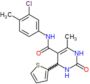 N-(3-chloro-4-methylphenyl)-6-methyl-2-oxo-4-thiophen-2-yl-1,2,3,4-tetrahydropyrimidine-5-carboxamide