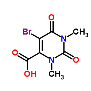 5-Bromo-1,2,3,6-tetrahydro-1,3-dimethyl-2,6-dioxo-4-pyrimidinecarboxylic acid