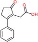 (5-oxo-2-phenylcyclopent-1-en-1-yl)acetic acid