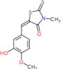 (5E)-5-(3-hydroxy-4-methoxybenzylidene)-3-methyl-2-thioxo-1,3-thiazolidin-4-one