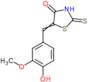 (5E)-5-(4-hydroxy-3-methoxybenzylidene)-2-sulfanyl-1,3-thiazol-4(5H)-one