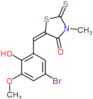 (5E)-5-(5-bromo-2-hydroxy-3-methoxybenzylidene)-3-methyl-2-thioxo-1,3-thiazolidin-4-one