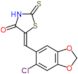 (5E)-5-[(6-chloro-1,3-benzodioxol-5-yl)methylidene]-2-sulfanyl-1,3-thiazol-4(5H)-one