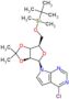 6-Chlor-7-deaza-9-(5'-O-tert-butyldimethylsilyl-2',3'-O-isopropyliden-b-D-ribofuranosyl)purin