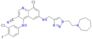 6-[({1-[2-(azepan-1-yl)ethyl]-1H-1,2,3-triazol-4-yl}methyl)amino]-8-chloro-4-[(3-chloro-4-fluoroph…