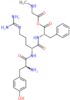 (methylamino)acetyl L-tyrosyl-N~5~-(diaminomethylidene)-D-ornithyl-L-phenylalaninate