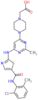 {4-[6-({5-[(2-chloro-6-methylphenyl)carbamoyl]-1,3-thiazol-2-yl}amino)-2-methylpyrimidin-4-yl]piperazin-1-yl}acetic acid