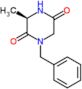 (3R)-1-benzyl-3-methylpiperazine-2,5-dione