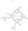 iron(3+) dihydrogen chloride 3,3'-(3,7,12,17-tetramethylporphine-21,24-diide-2,18-diyl)dipropanoate