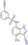 3-Cyano-N-(3-cyano-4-methyl-1H-indol-7-yl)benzenesulfonamide