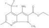 1H-Pyrrolo[2,3-b]pyridine-2-carboxylic acid, 3-amino-1,6-dimethyl-4-(trifluoromethyl)-, ethyl ester