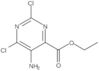 4-Pyrimidinecarboxylic acid, 5-amino-2,6-dichloro-, ethyl ester