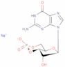 Guanosine, cyclic 3′,5′-(hydrogen phosphate), sodium salt (1:1)