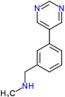 N-methyl-1-(3-pyrimidin-5-ylphenyl)methanamine