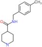 N-(4-methylbenzyl)piperidine-4-carboxamide