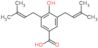 4-hydroxy-3,5-bis(3-methylbut-2-en-1-yl)benzoic acid