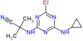 2-{[4-chloro-6-(cyclopropylamino)-1,3,5-triazin-2-yl]amino}-2-methylpropanenitrile