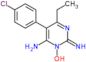 (2E)-6-amino-5-(4-chlorophenyl)-4-ethyl-2-iminopyrimidin-1(2H)-ol