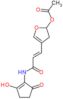 4-{(1E)-3-[(2-hydroxy-5-oxocyclopent-1-en-1-yl)amino]-3-oxoprop-1-en-1-yl}-2,3-dihydrofuran-2-yl acetate
