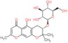 (3S)-5-hydroxy-2,2,8-trimethyl-6-oxo-3,4-dihydro-2H,6H-pyrano[3,2-g]chromen-3-yl beta-D-glucopyranoside