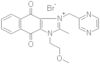 3-(2-Methoxyethyl)-2-methyl-4,9-dioxo-1-(pyrazin-2-ylmethyl)-4,9-dihydro-3H-naphtho[2,3-d]imidazol-1-ium bromide