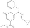 Ethyl 3-cyclopropyl-6,7-dihydro-6-oxo-1-(phenylmethyl)-1H-pyrazolo[3,4-b]pyridine-4-carboxylate