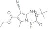 ethyl 5-amino-1-[(tert-butoxycarbonyl)amino]-4-cyano-2-methyl-1H-pyrrole-3-carboxylate