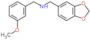 1-(1,3-benzodioxol-5-yl)-N-(3-methoxybenzyl)methanamine