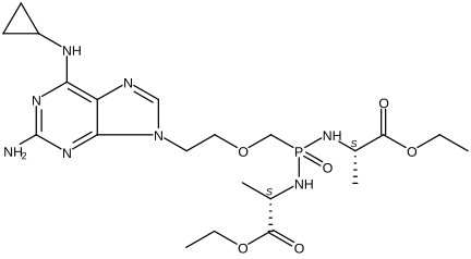 N,N′-[[[2-[2-Amino-6-(cyclopropylamino)-9H-purin-9-yl]ethoxy]methyl]phosphinylidene]bis[L-alanine]…