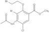 Benzoic acid, 4-(acetylamino)-3-bromo-2-(2-bromoethoxy)-5-chloro-, methyl ester