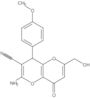 2-Amino-4,8-dihydro-6-(hydroxymethyl)-4-(4-methoxyphenyl)-8-oxopyrano[3,2-b]pyran-3-carbonitrile